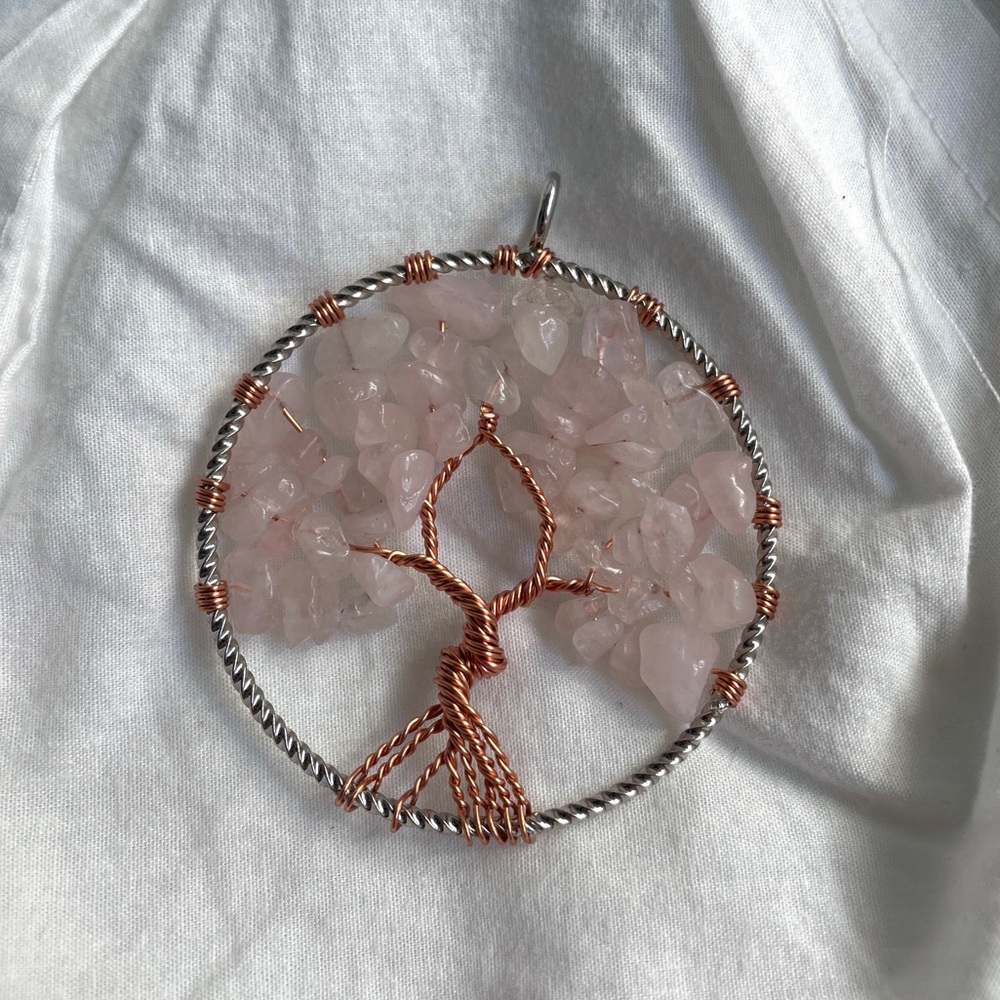 Tree of Life - Rose Quartz Pendant